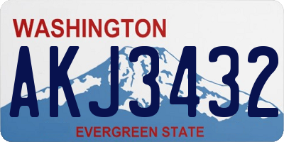 WA license plate AKJ3432