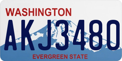 WA license plate AKJ3480