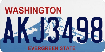 WA license plate AKJ3498