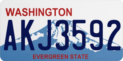 WA license plate AKJ3592