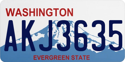WA license plate AKJ3635