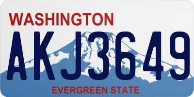 WA license plate AKJ3649