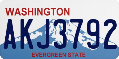WA license plate AKJ3792
