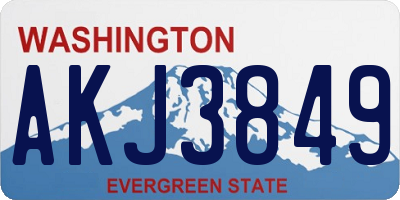 WA license plate AKJ3849