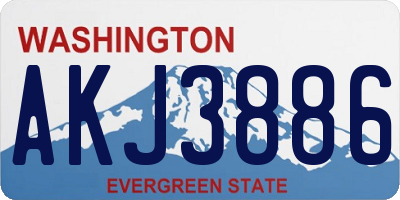 WA license plate AKJ3886