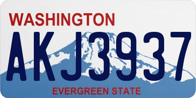 WA license plate AKJ3937