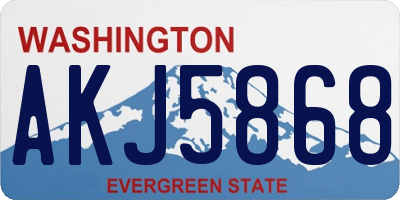 WA license plate AKJ5868