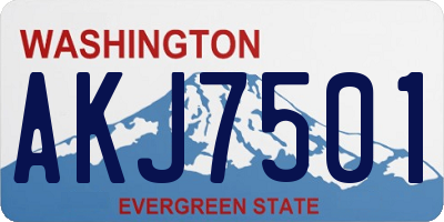 WA license plate AKJ7501