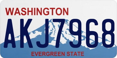 WA license plate AKJ7968