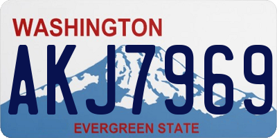 WA license plate AKJ7969