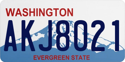 WA license plate AKJ8021