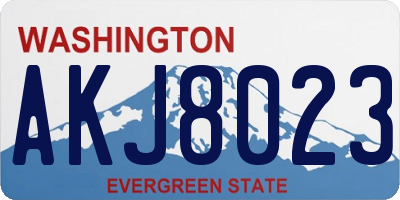 WA license plate AKJ8023