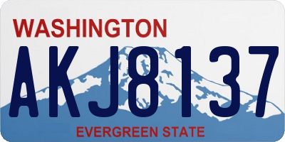 WA license plate AKJ8137