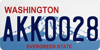 WA license plate AKK0028