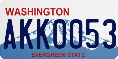 WA license plate AKK0053