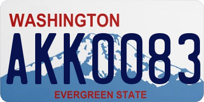 WA license plate AKK0083