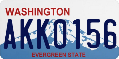 WA license plate AKK0156