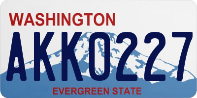 WA license plate AKK0227
