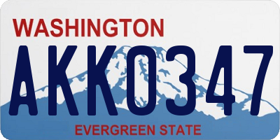 WA license plate AKK0347