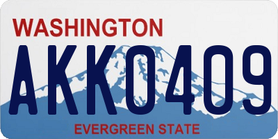 WA license plate AKK0409