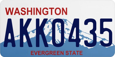 WA license plate AKK0435
