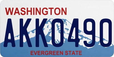 WA license plate AKK0490