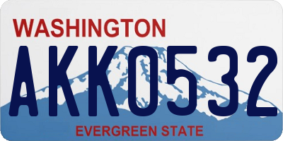 WA license plate AKK0532