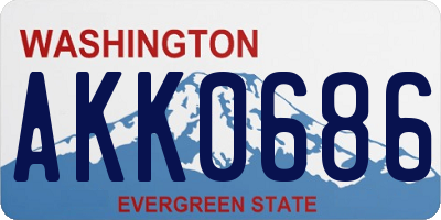 WA license plate AKK0686
