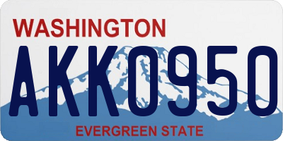 WA license plate AKK0950