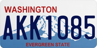 WA license plate AKK1085