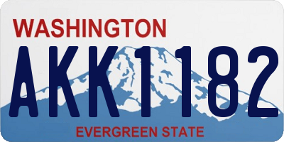 WA license plate AKK1182