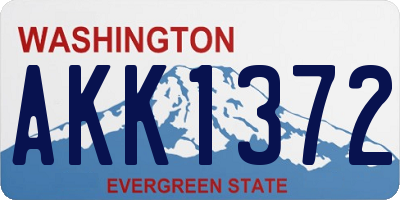 WA license plate AKK1372