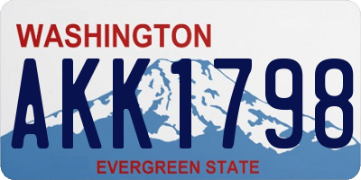 WA license plate AKK1798