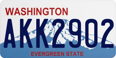 WA license plate AKK2902