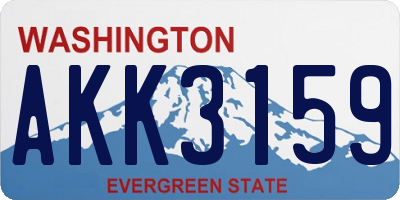 WA license plate AKK3159