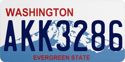WA license plate AKK3286