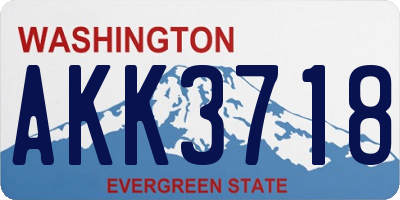 WA license plate AKK3718