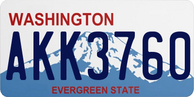 WA license plate AKK3760