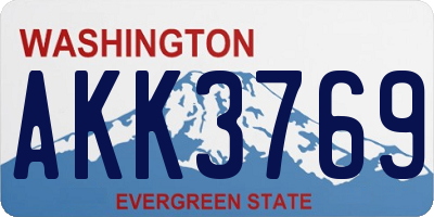 WA license plate AKK3769