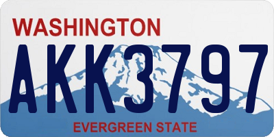 WA license plate AKK3797