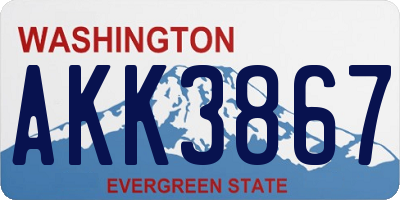 WA license plate AKK3867