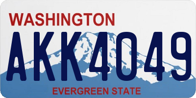 WA license plate AKK4049