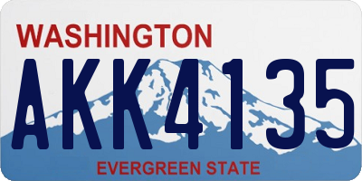 WA license plate AKK4135