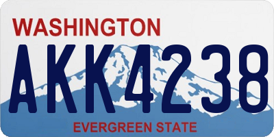 WA license plate AKK4238