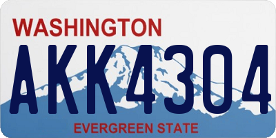 WA license plate AKK4304