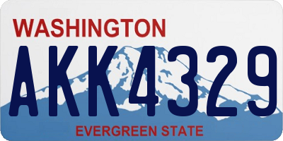 WA license plate AKK4329