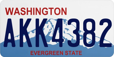 WA license plate AKK4382
