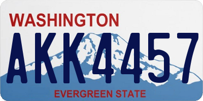 WA license plate AKK4457