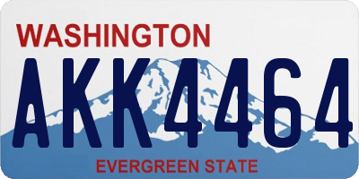 WA license plate AKK4464