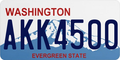 WA license plate AKK4500